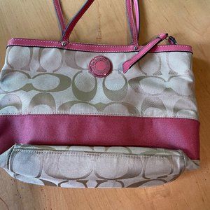 Pink Canvas Coach Purse